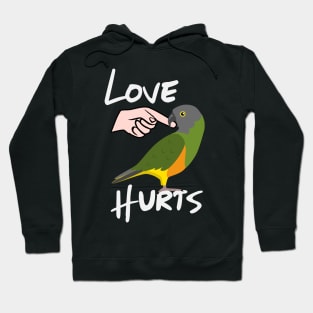 Love Hurts Senegal Parrot Biting Finger Hoodie